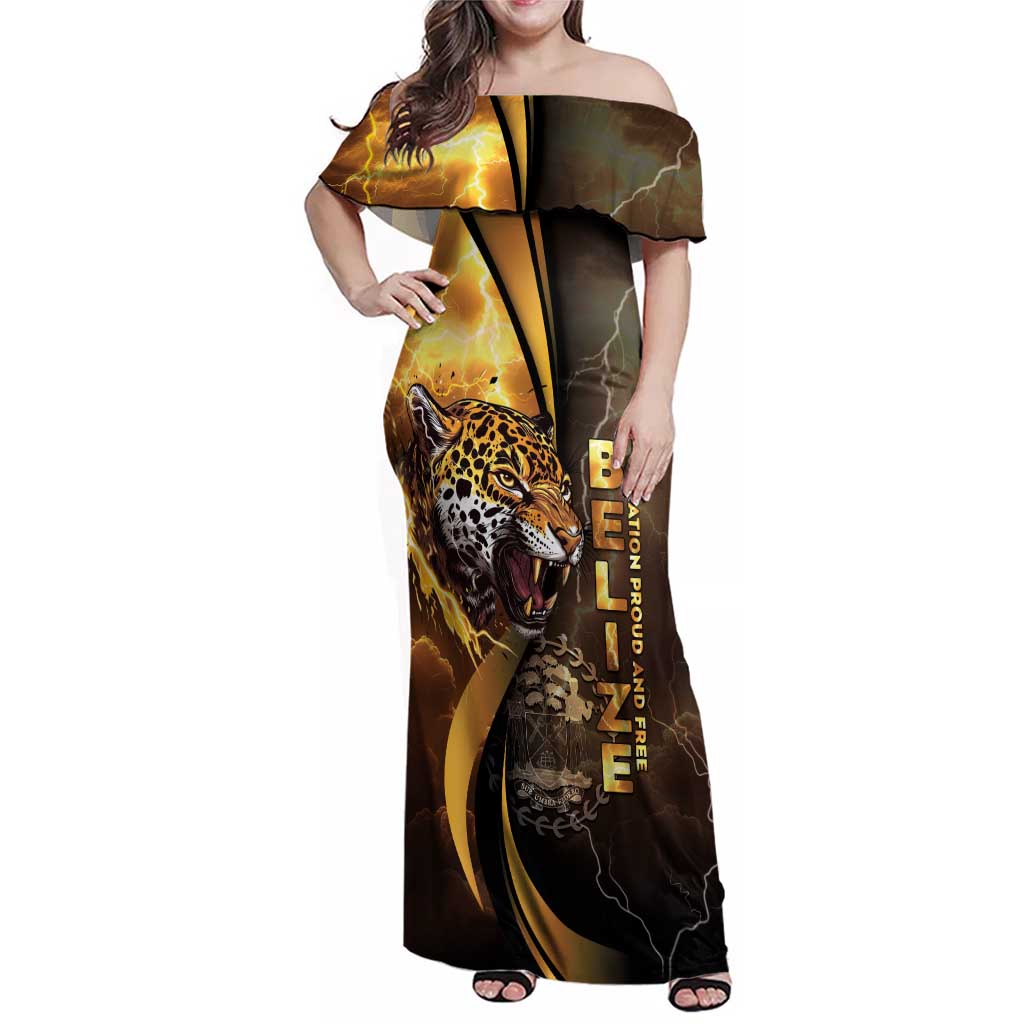 Belize Emancipation Day Family Matching Off Shoulder Maxi Dress and Hawaiian Shirt A Nation Proud And Free - Wonder Print Shop