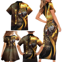 Belize Emancipation Day Family Matching Short Sleeve Bodycon Dress and Hawaiian Shirt A Nation Proud And Free - Wonder Print Shop