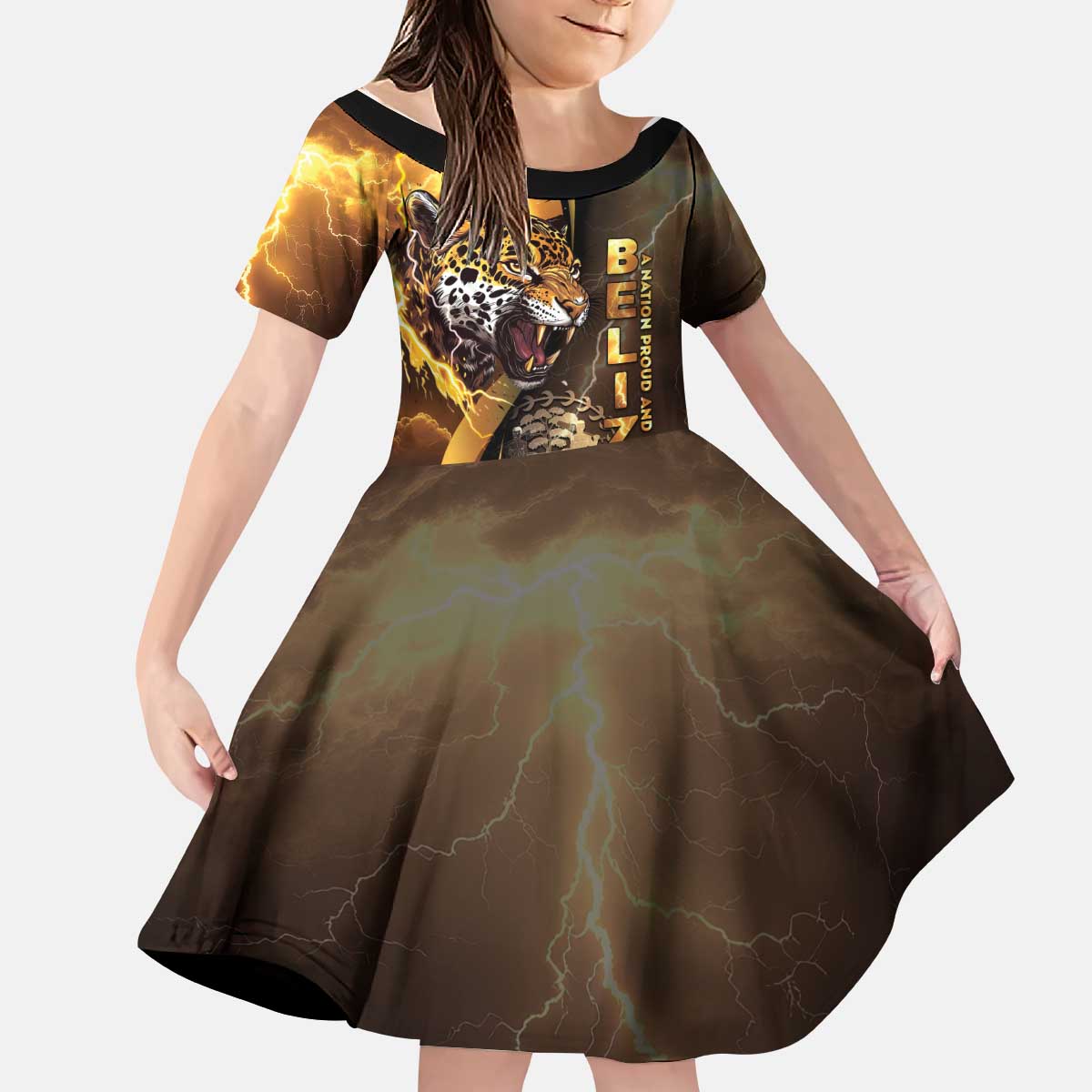 Belize Emancipation Day Kid Short Sleeve Dress A Nation Proud And Free - Wonder Print Shop