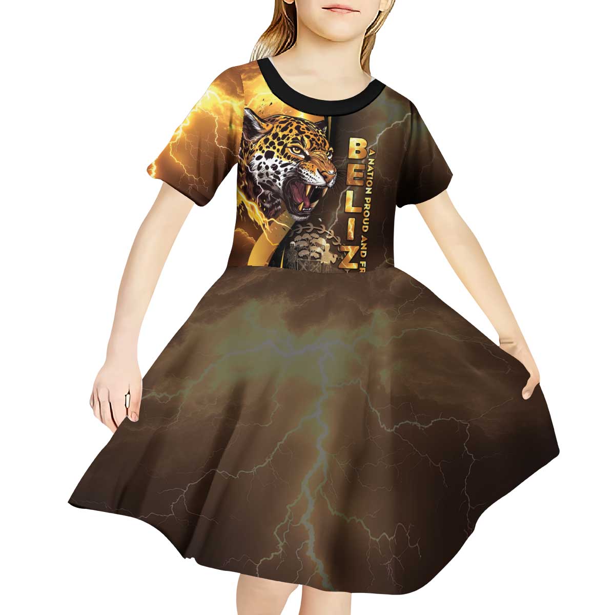Belize Emancipation Day Kid Short Sleeve Dress A Nation Proud And Free - Wonder Print Shop