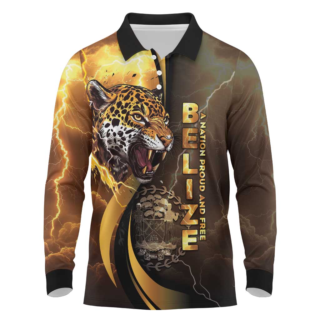 Belize Emancipation Day Long Sleeve Polo Shirt A Nation Proud And Free - Wonder Print Shop