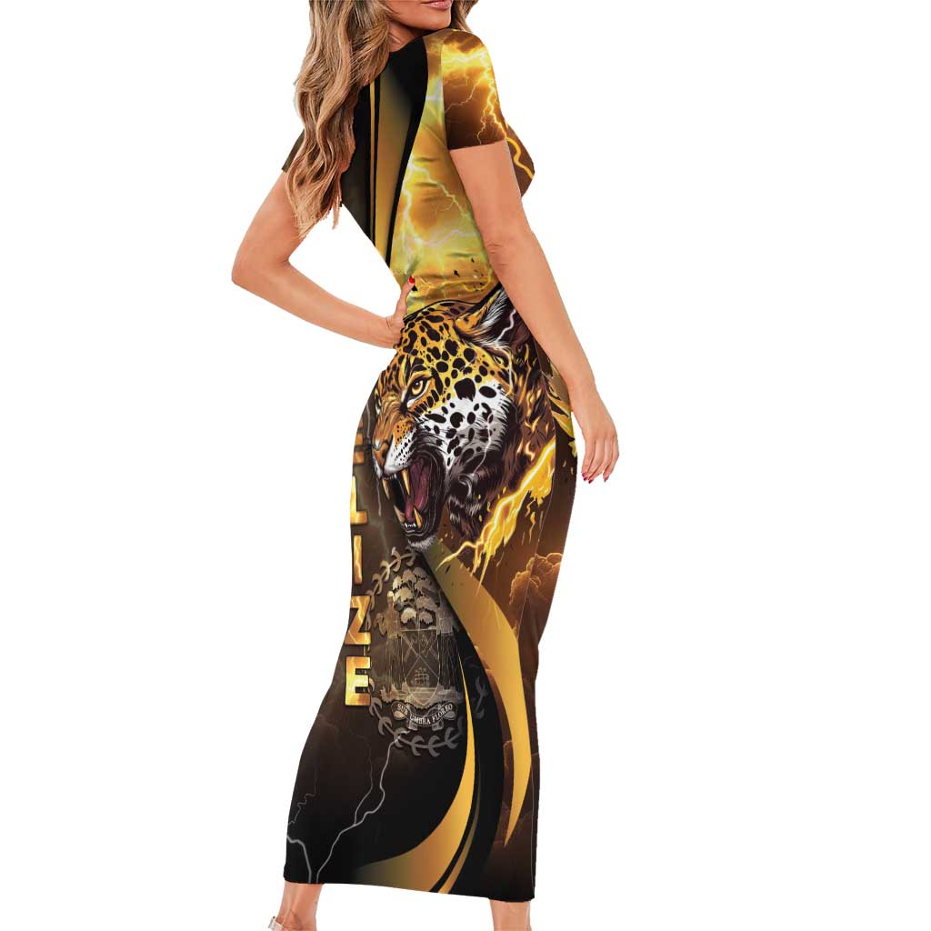 Belize Emancipation Day Short Sleeve Bodycon Dress A Nation Proud And Free - Wonder Print Shop