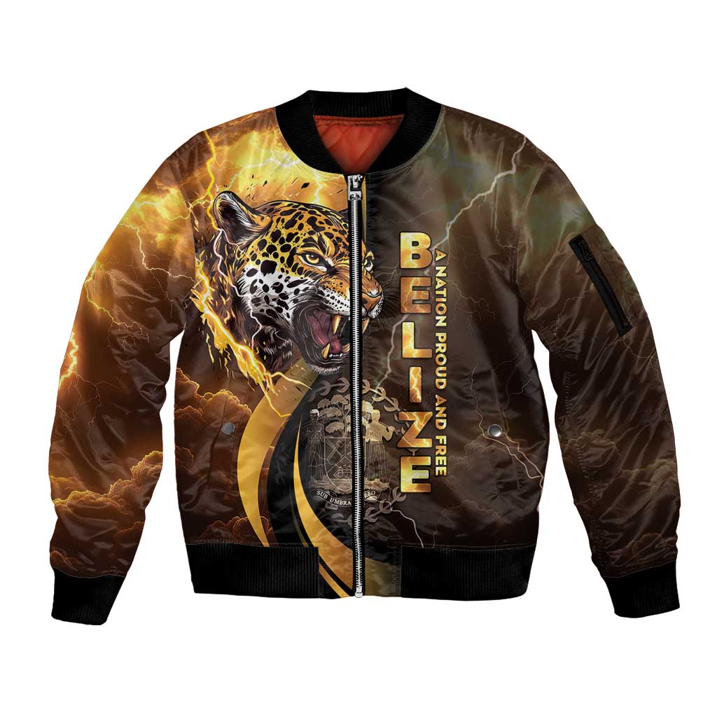 Belize Emancipation Day Sleeve Zip Bomber Jacket A Nation Proud And Free - Wonder Print Shop