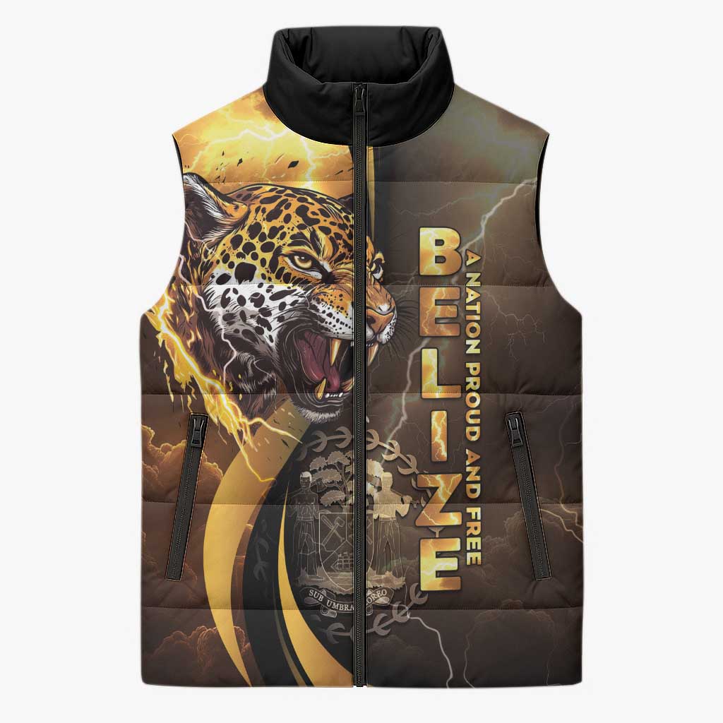 Belize Emancipation Day Sleeveless Puffer Jacket A Nation Proud And Free - Wonder Print Shop
