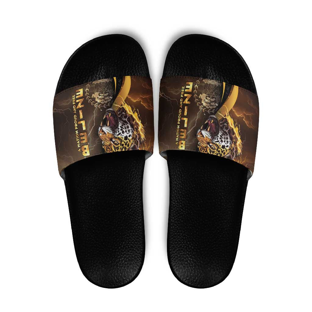 Belize Emancipation Day Slide Sandals A Nation Proud And Free - Wonder Print Shop