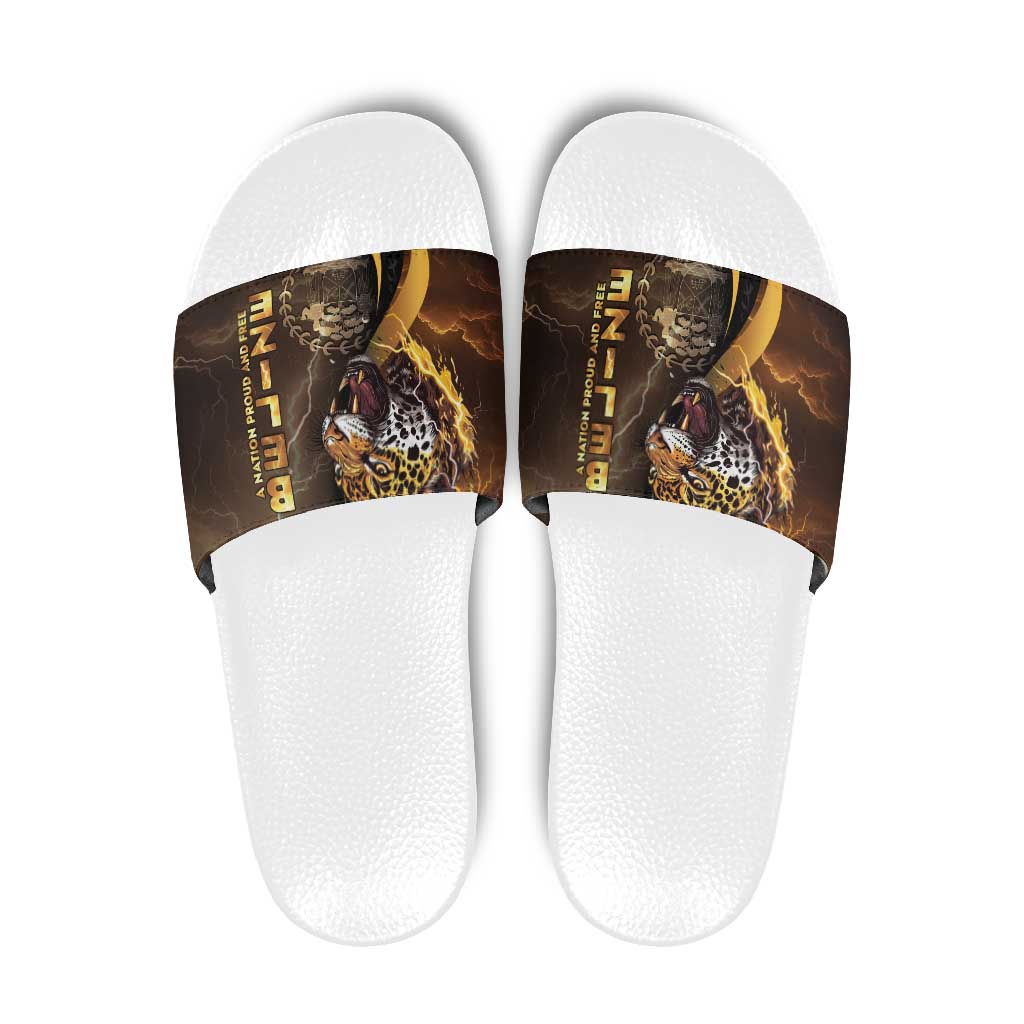 Belize Emancipation Day Slide Sandals A Nation Proud And Free - Wonder Print Shop