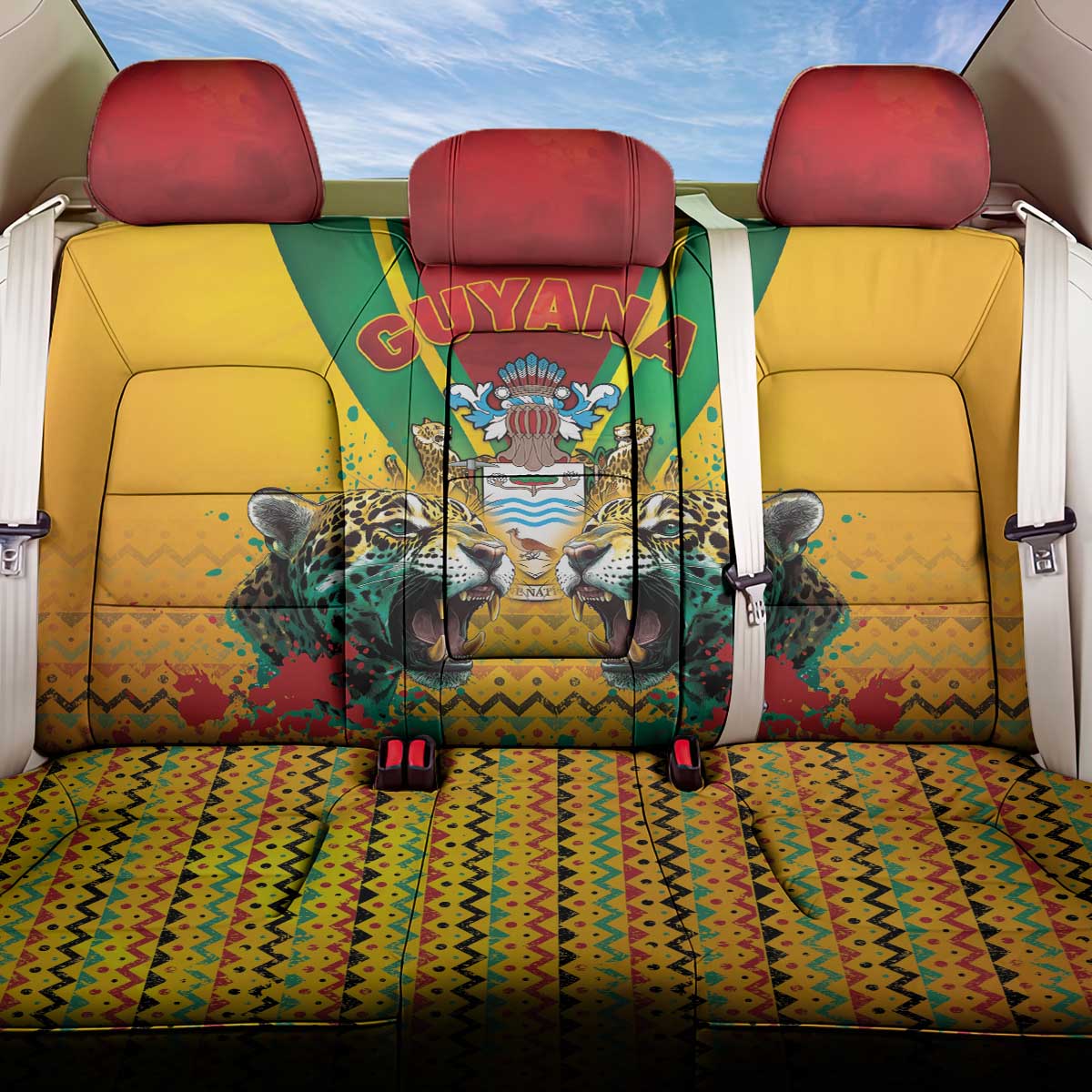 Guyana Emancipation Day Back Car Seat Cover Guyanese And Pride - Wonder Print Shop