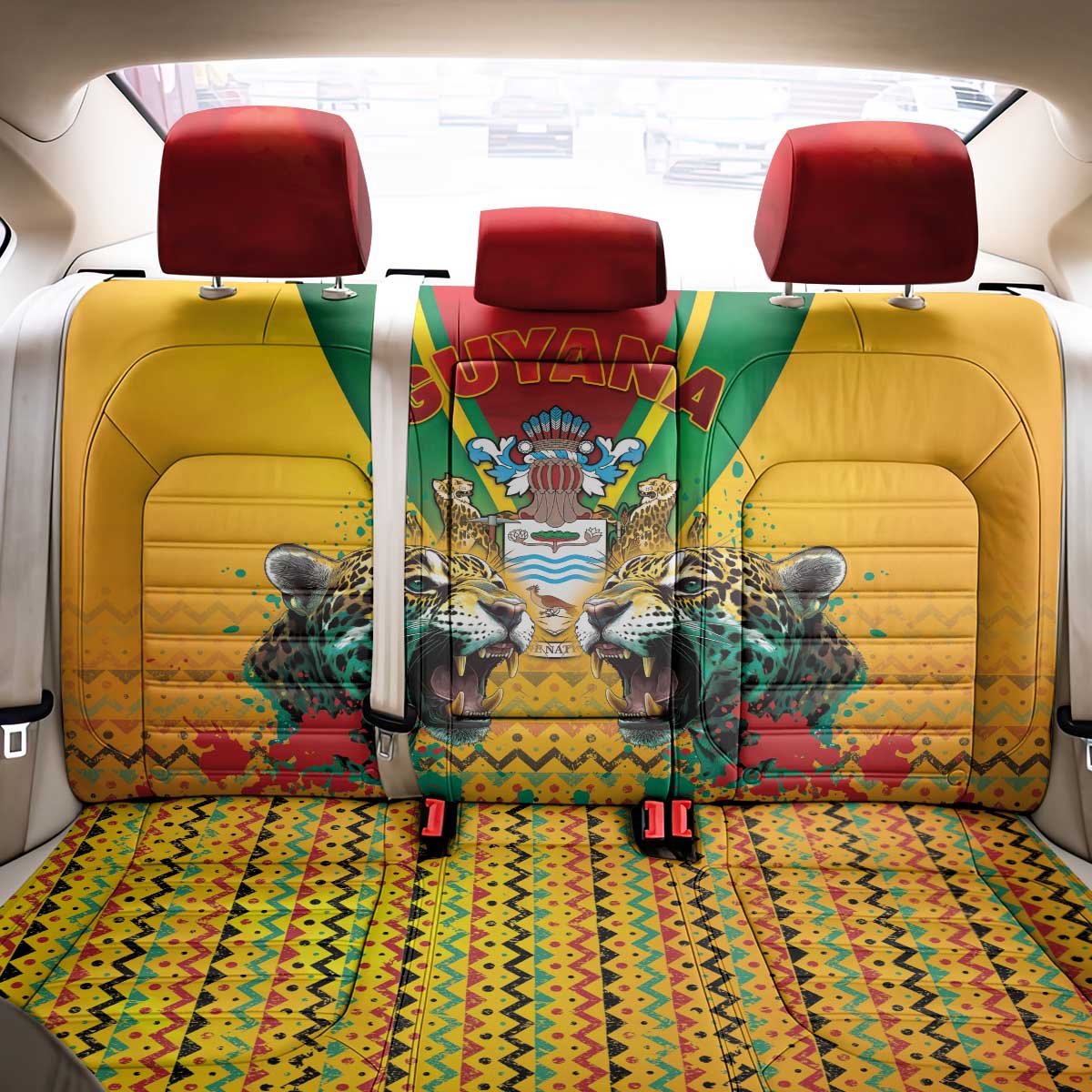 Guyana Emancipation Day Back Car Seat Cover Guyanese And Pride - Wonder Print Shop