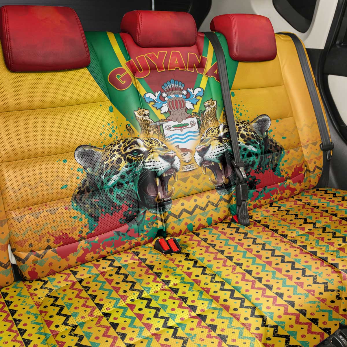 Guyana Emancipation Day Back Car Seat Cover Guyanese And Pride - Wonder Print Shop