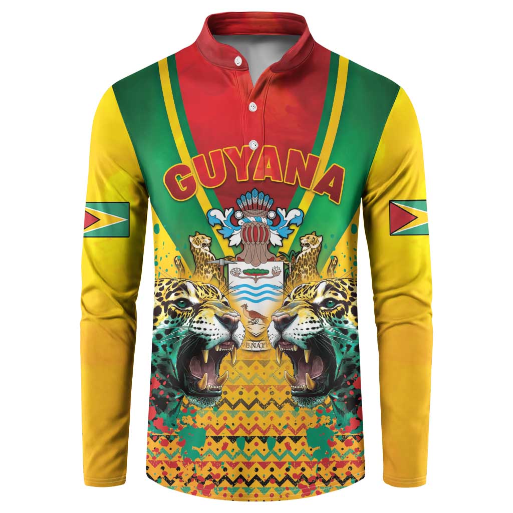 Guyana Emancipation Day Button Sweatshirt Guyanese And Pride - Wonder Print Shop