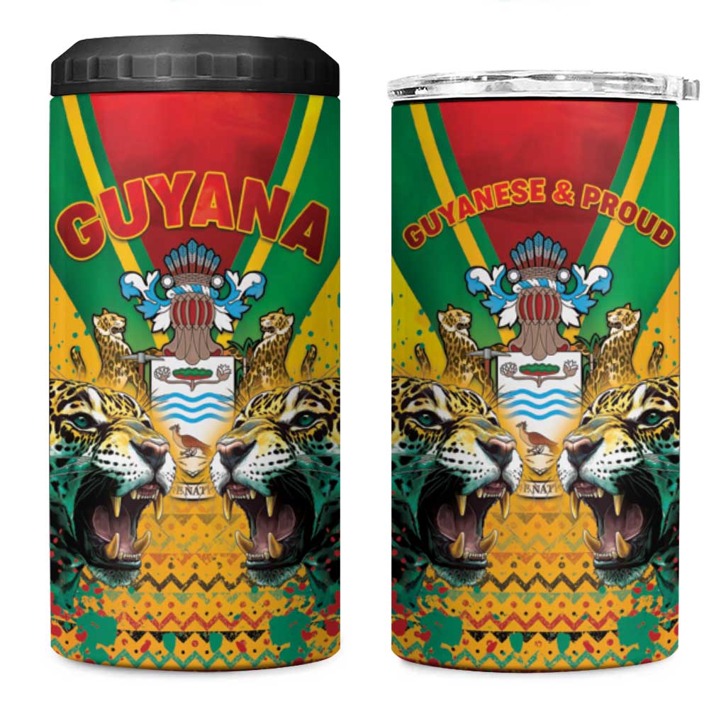 Guyana Emancipation Day 4 in 1 Can Cooler Tumbler Guyanese And Pride - Wonder Print Shop
