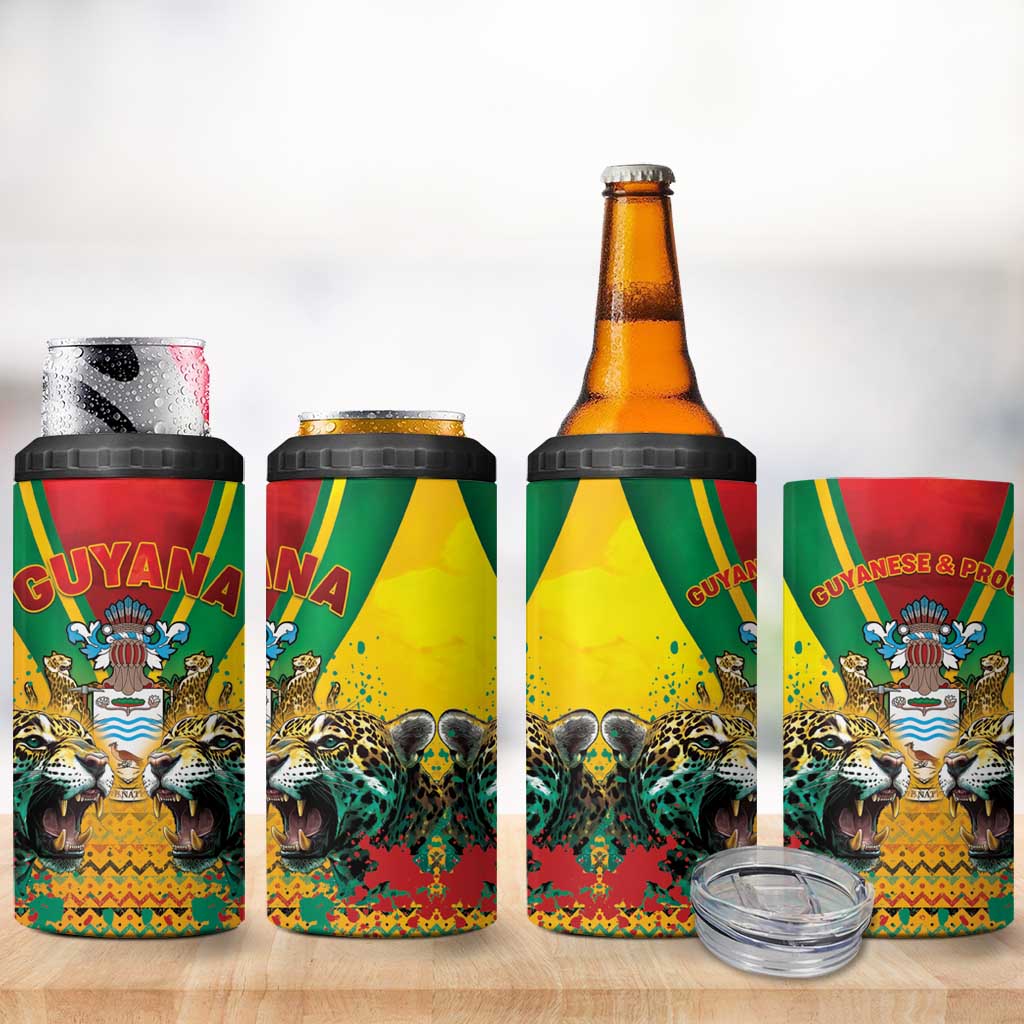 Guyana Emancipation Day 4 in 1 Can Cooler Tumbler Guyanese And Pride - Wonder Print Shop