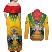 Guyana Emancipation Day Couples Matching Off Shoulder Maxi Dress and Long Sleeve Button Shirt Guyanese And Pride - Wonder Print Shop
