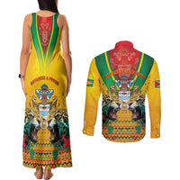 Guyana Emancipation Day Couples Matching Tank Maxi Dress and Long Sleeve Button Shirt Guyanese And Pride - Wonder Print Shop
