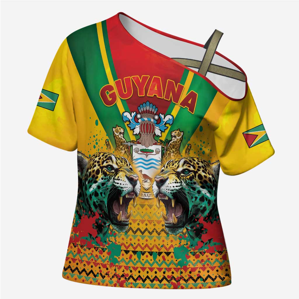Guyana Emancipation Day Cross Shoulder Shirt Guyanese And Pride - Wonder Print Shop