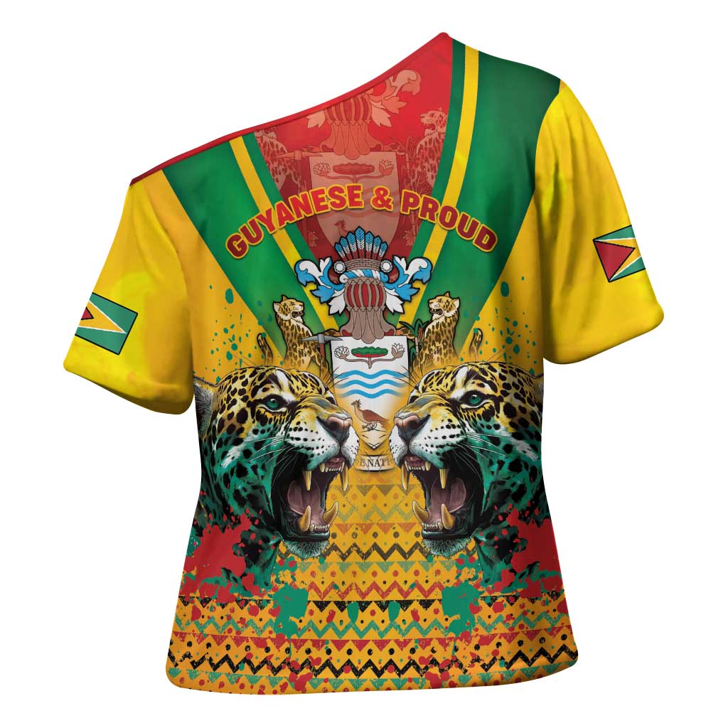 Guyana Emancipation Day Cross Shoulder Shirt Guyanese And Pride - Wonder Print Shop