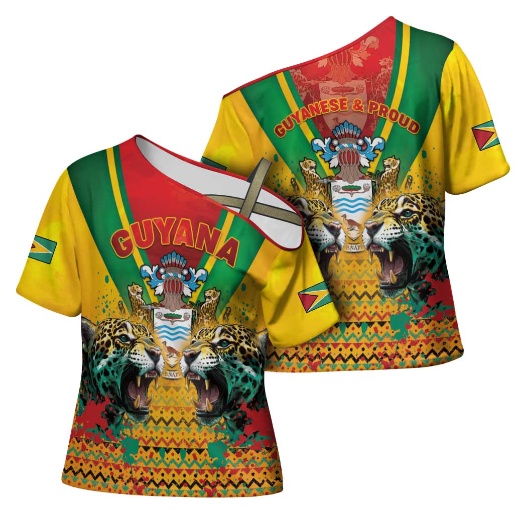 Guyana Emancipation Day Cross Shoulder Shirt Guyanese And Pride - Wonder Print Shop