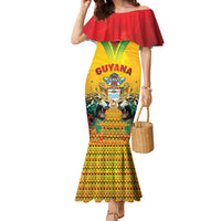 Guyana Emancipation Day Family Matching Mermaid Dress and Hawaiian Shirt Guyanese And Pride - Wonder Print Shop