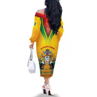 Guyana Emancipation Day Family Matching Off The Shoulder Long Sleeve Dress and Hawaiian Shirt Guyanese And Pride - Wonder Print Shop