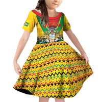 Guyana Emancipation Day Family Matching Off Shoulder Short Dress and Hawaiian Shirt Guyanese And Pride - Wonder Print Shop