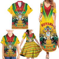 Guyana Emancipation Day Family Matching Summer Maxi Dress and Hawaiian Shirt Guyanese And Pride - Wonder Print Shop
