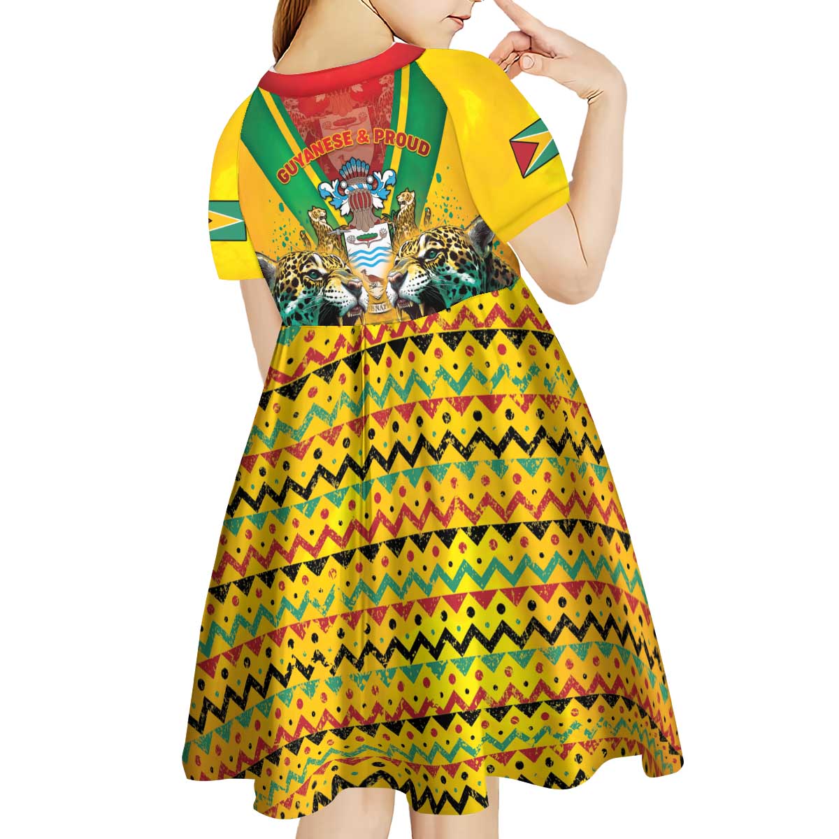 Guyana Emancipation Day Kid Short Sleeve Dress Guyanese And Pride - Wonder Print Shop