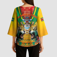 Guyana Emancipation Day Kimono Sleeve Blouse Guyanese And Pride - Wonder Print Shop