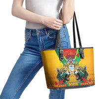 Guyana Emancipation Day Leather Tote Bag Guyanese And Pride - Wonder Print Shop