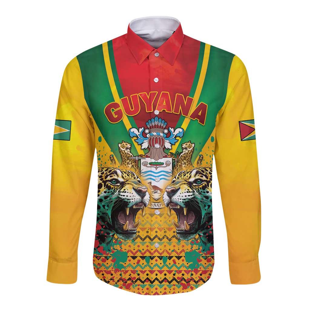 Guyana Emancipation Day Long Sleeve Button Shirt Guyanese And Pride - Wonder Print Shop