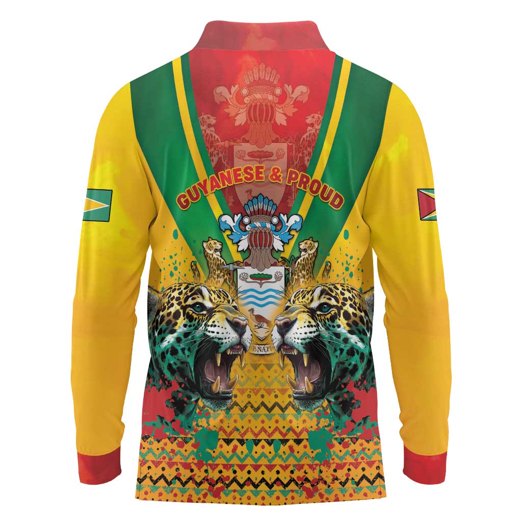 Guyana Emancipation Day Long Sleeve Polo Shirt Guyanese And Pride - Wonder Print Shop