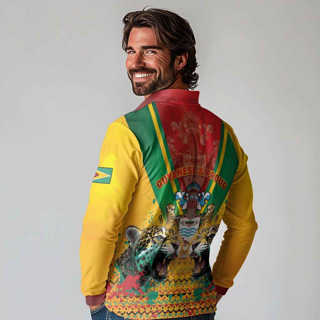 Guyana Emancipation Day Long Sleeve Polo Shirt Guyanese And Pride - Wonder Print Shop