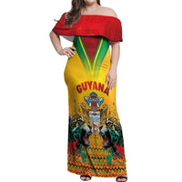 Guyana Emancipation Day Off Shoulder Maxi Dress Guyanese And Pride - Wonder Print Shop