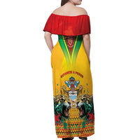 Guyana Emancipation Day Off Shoulder Maxi Dress Guyanese And Pride - Wonder Print Shop