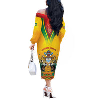 Guyana Emancipation Day Off The Shoulder Long Sleeve Dress Guyanese And Pride - Wonder Print Shop