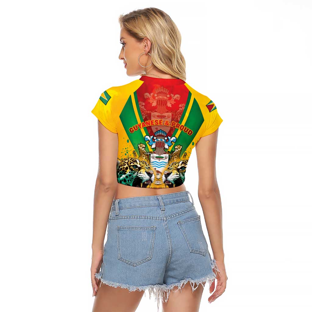 Guyana Emancipation Day Raglan Cropped T Shirt Guyanese And Pride - Wonder Print Shop
