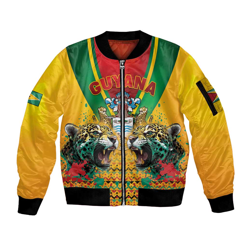 Guyana Emancipation Day Sleeve Zip Bomber Jacket Guyanese And Pride - Wonder Print Shop