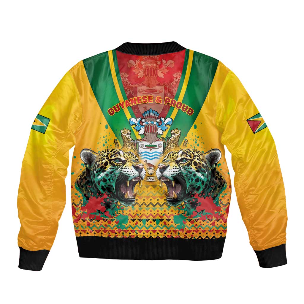 Guyana Emancipation Day Sleeve Zip Bomber Jacket Guyanese And Pride - Wonder Print Shop