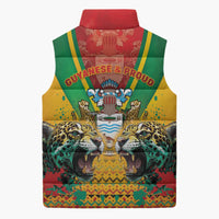 Guyana Emancipation Day Sleeveless Puffer Jacket Guyanese And Pride - Wonder Print Shop