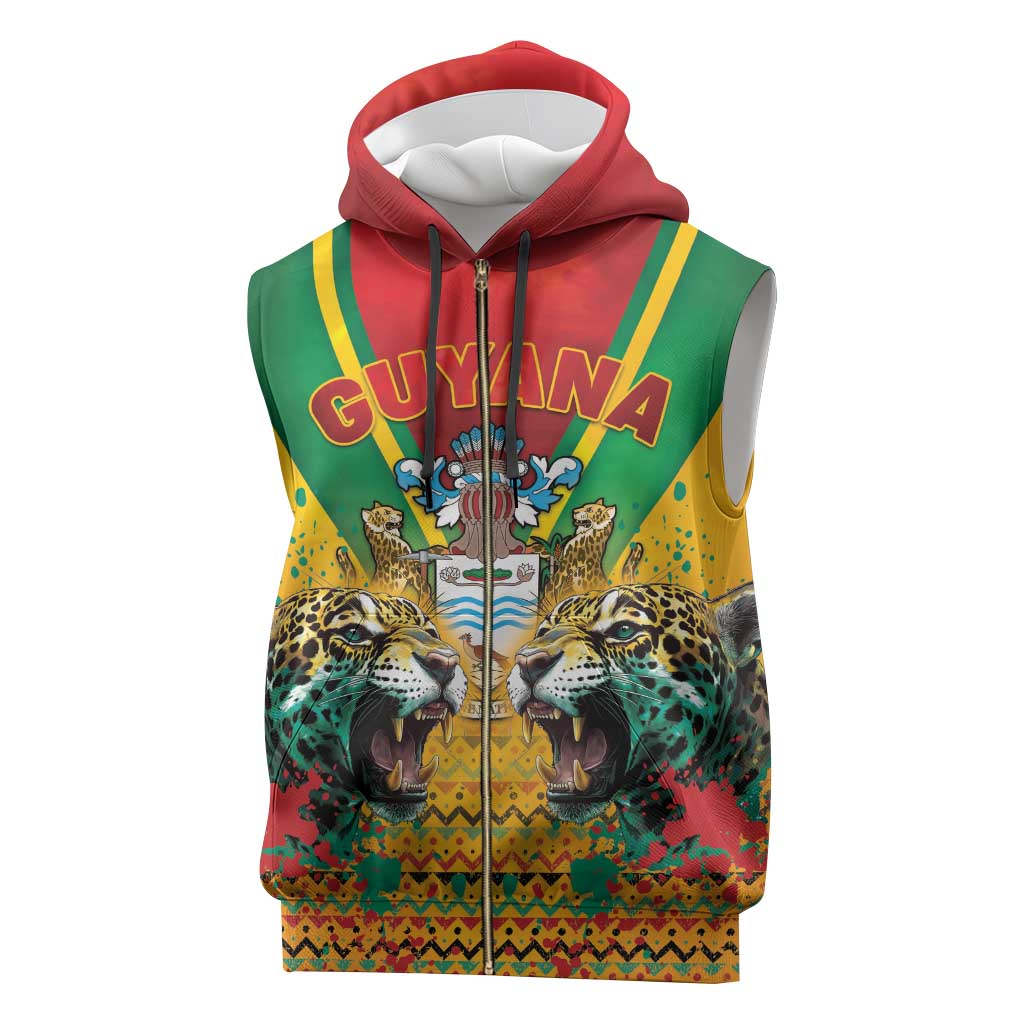 Guyana Emancipation Day Sleeveless Zip Hoodie Guyanese And Pride - Wonder Print Shop
