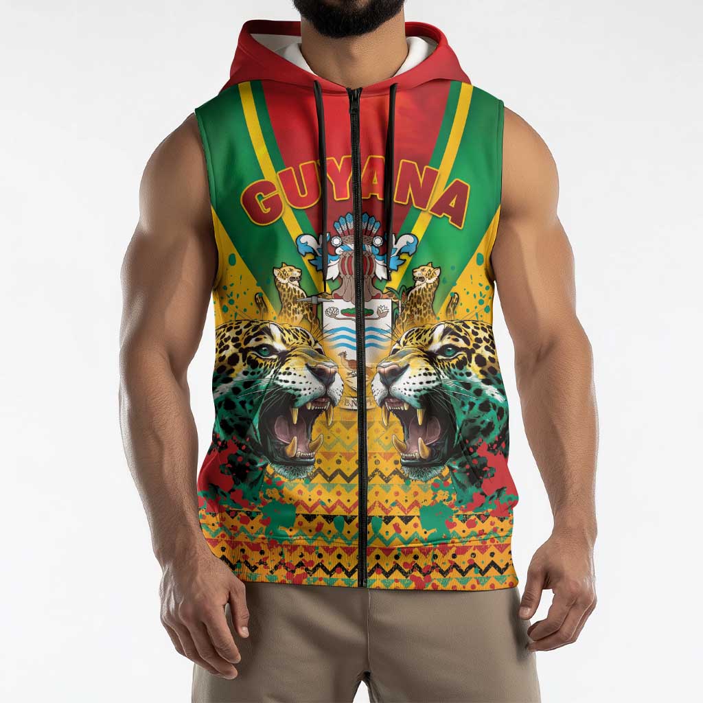 Guyana Emancipation Day Sleeveless Zip Hoodie Guyanese And Pride - Wonder Print Shop