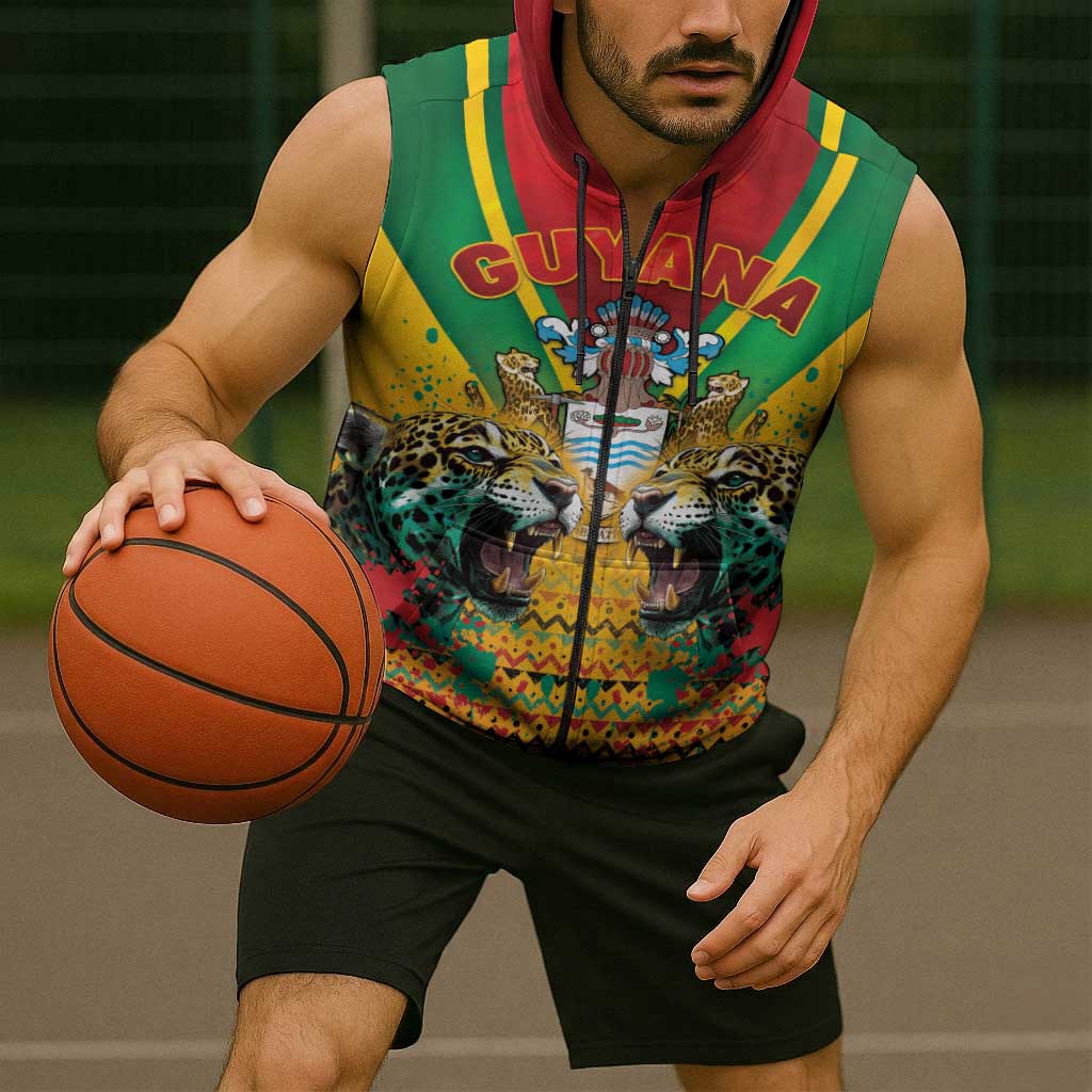 Guyana Emancipation Day Sleeveless Zip Hoodie Guyanese And Pride - Wonder Print Shop