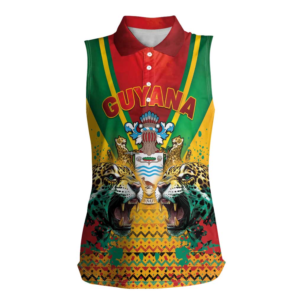 Guyana Emancipation Day Women Sleeveless Polo Shirt Guyanese And Pride - Wonder Print Shop