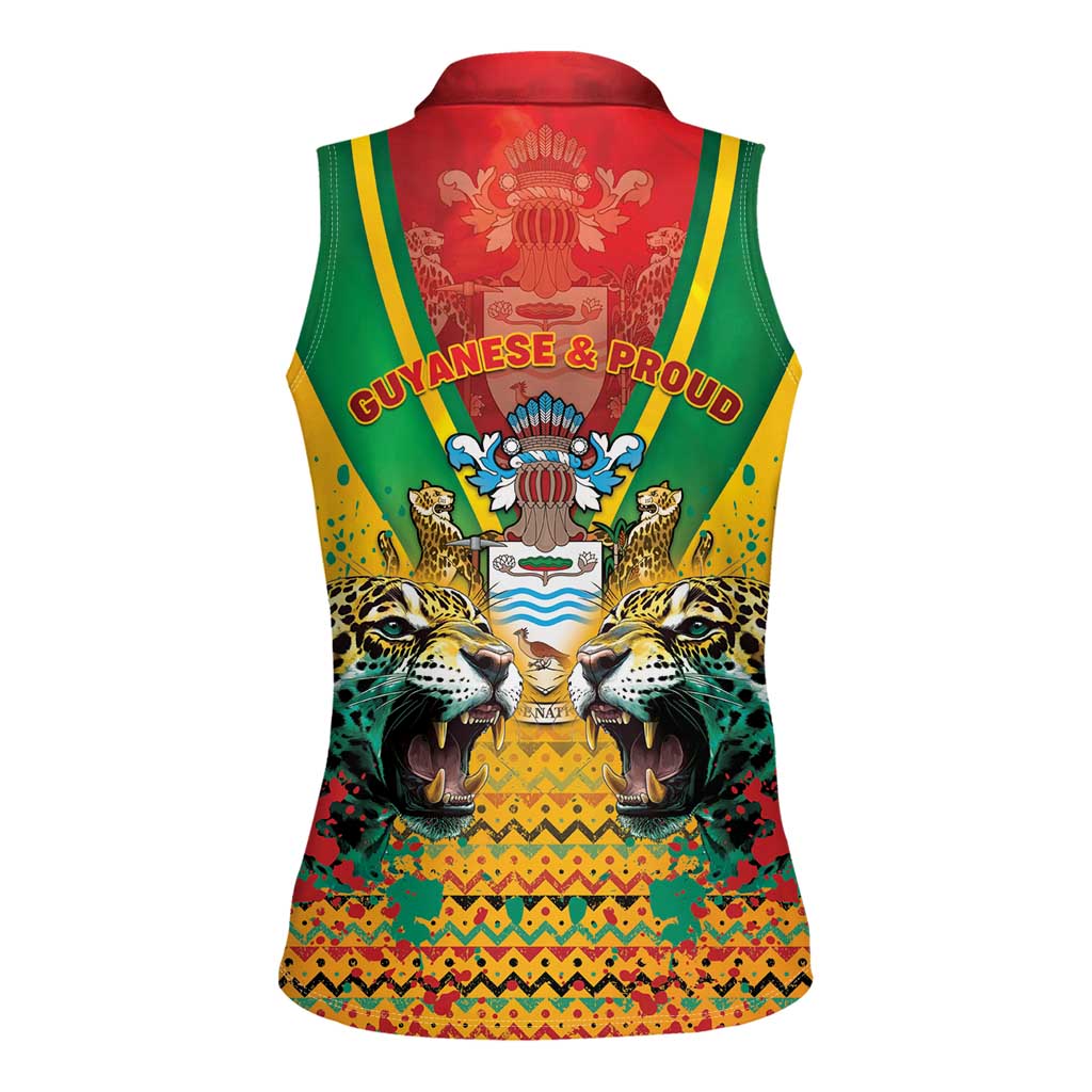 Guyana Emancipation Day Women Sleeveless Polo Shirt Guyanese And Pride - Wonder Print Shop