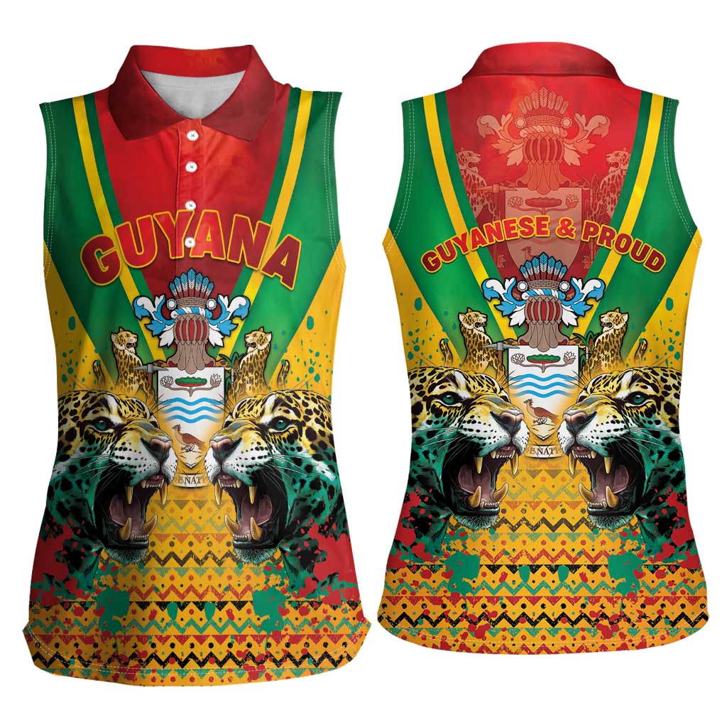 Guyana Emancipation Day Women Sleeveless Polo Shirt Guyanese And Pride - Wonder Print Shop