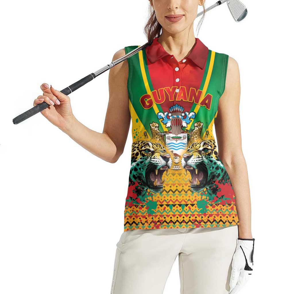 Guyana Emancipation Day Women Sleeveless Polo Shirt Guyanese And Pride - Wonder Print Shop