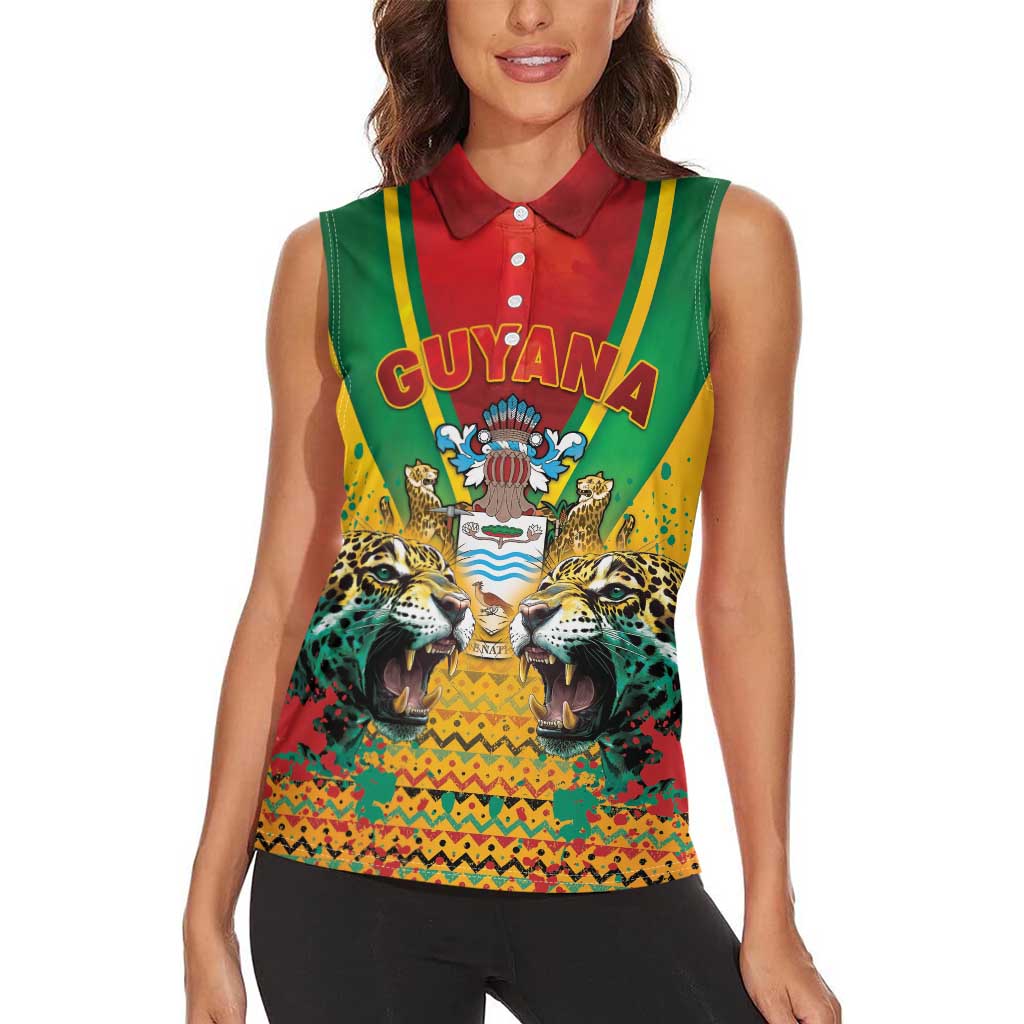 Guyana Emancipation Day Women Sleeveless Polo Shirt Guyanese And Pride - Wonder Print Shop
