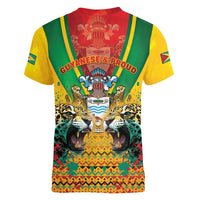 Guyana Emancipation Day Women V-Neck T-Shirt Guyanese And Pride - Wonder Print Shop
