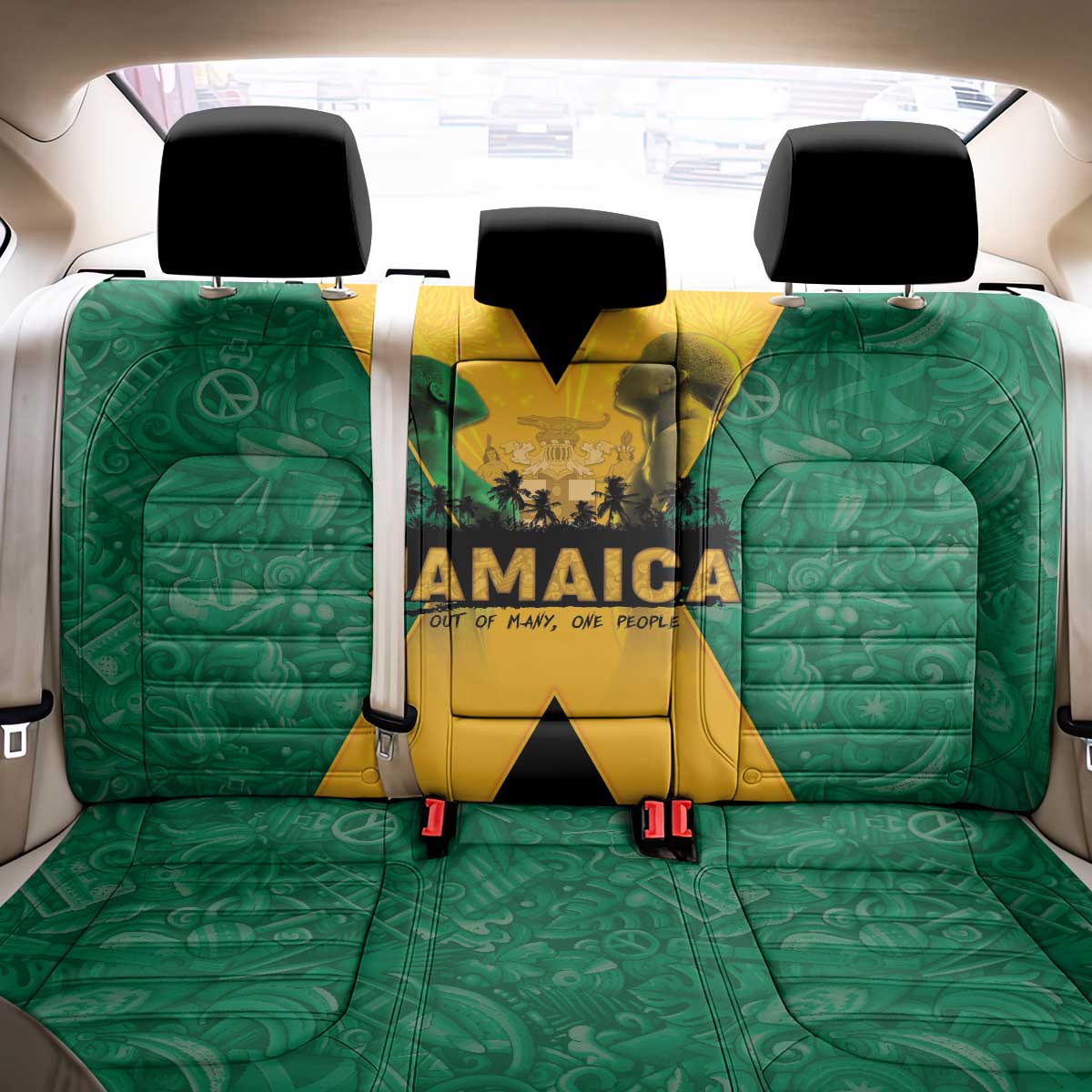 Jamaica Emancipation Day Back Car Seat Cover Wi Likkle But Wi Tallawah - Wonder Print Shop