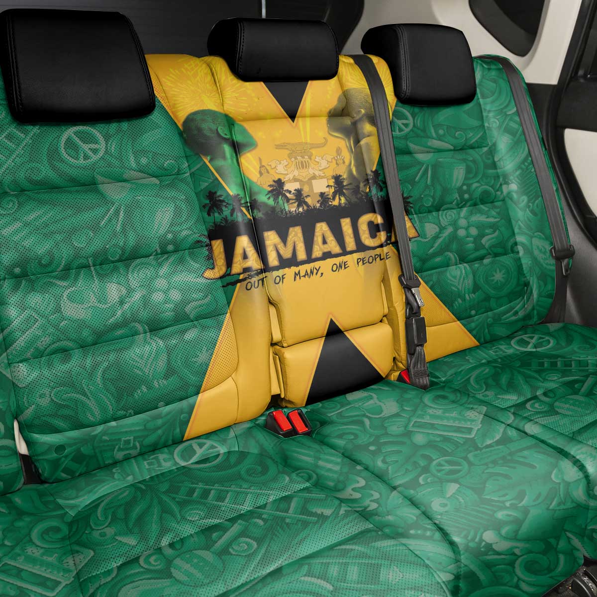 Jamaica Emancipation Day Back Car Seat Cover Wi Likkle But Wi Tallawah - Wonder Print Shop
