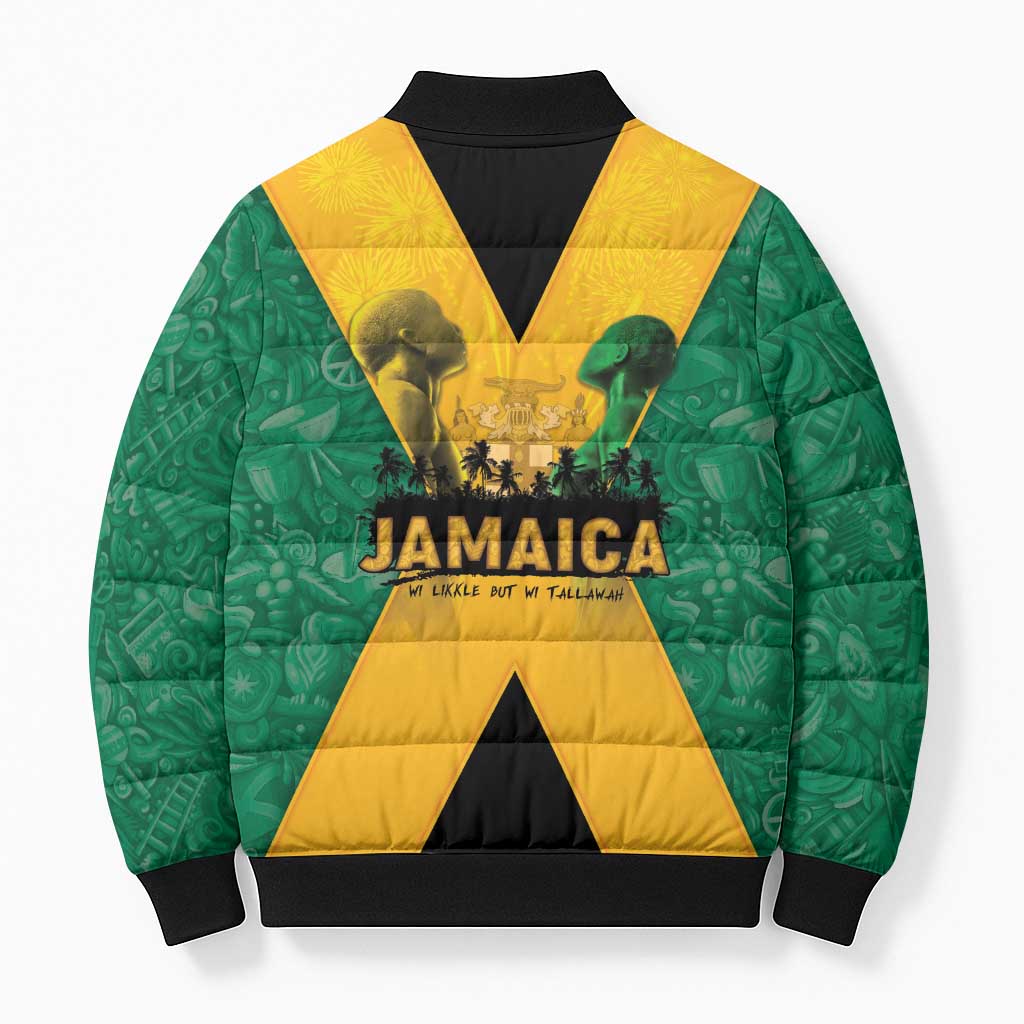 Jamaica Emancipation Day Bomber Puffer Jacket Wi Likkle But Wi Tallawah - Wonder Print Shop